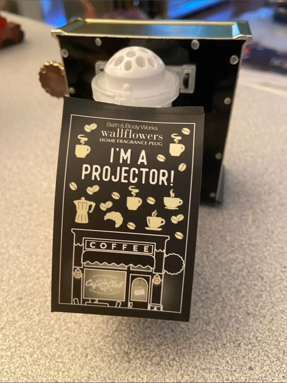 Bath & Body Works Cafe Club Coffee Shop Brown, Cream & Gold projector wa
